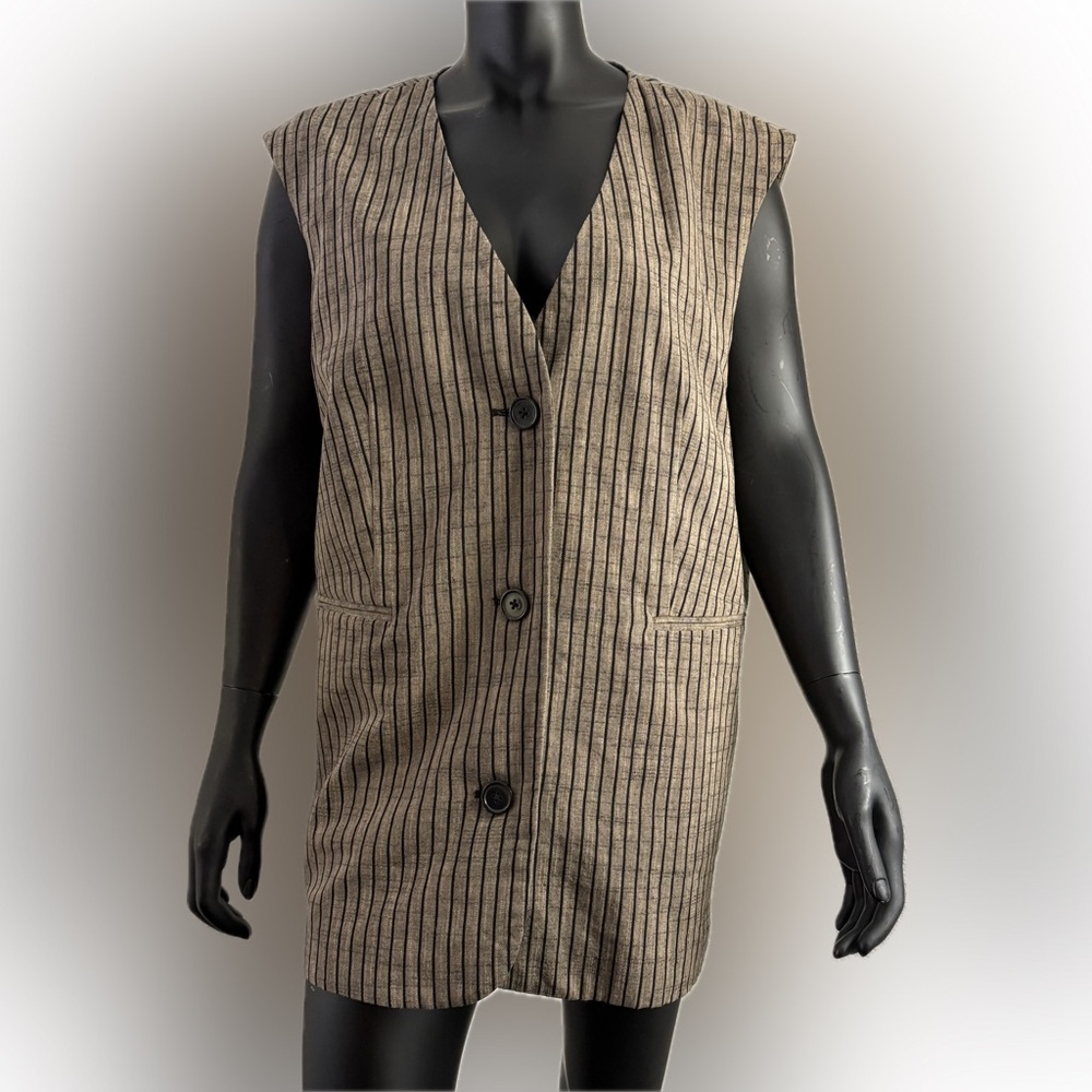 Topshop Black & Brown Sleeveless Vest